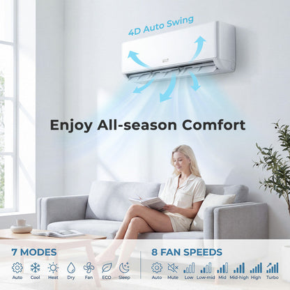 X-Pro 27000 BTU 2 Zone 24 SEER2 Mini Split AC with Heat Pump