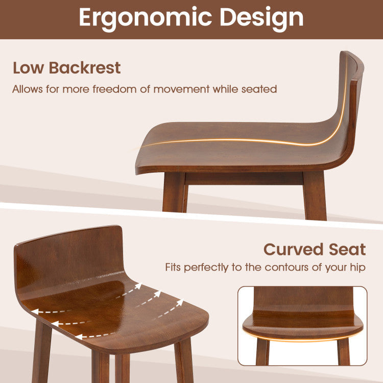 Wood Dining Chair Set of 2 Farmhouse Kitchen Dining Room Chairs Mid-Century Modern Armless Side Chairs